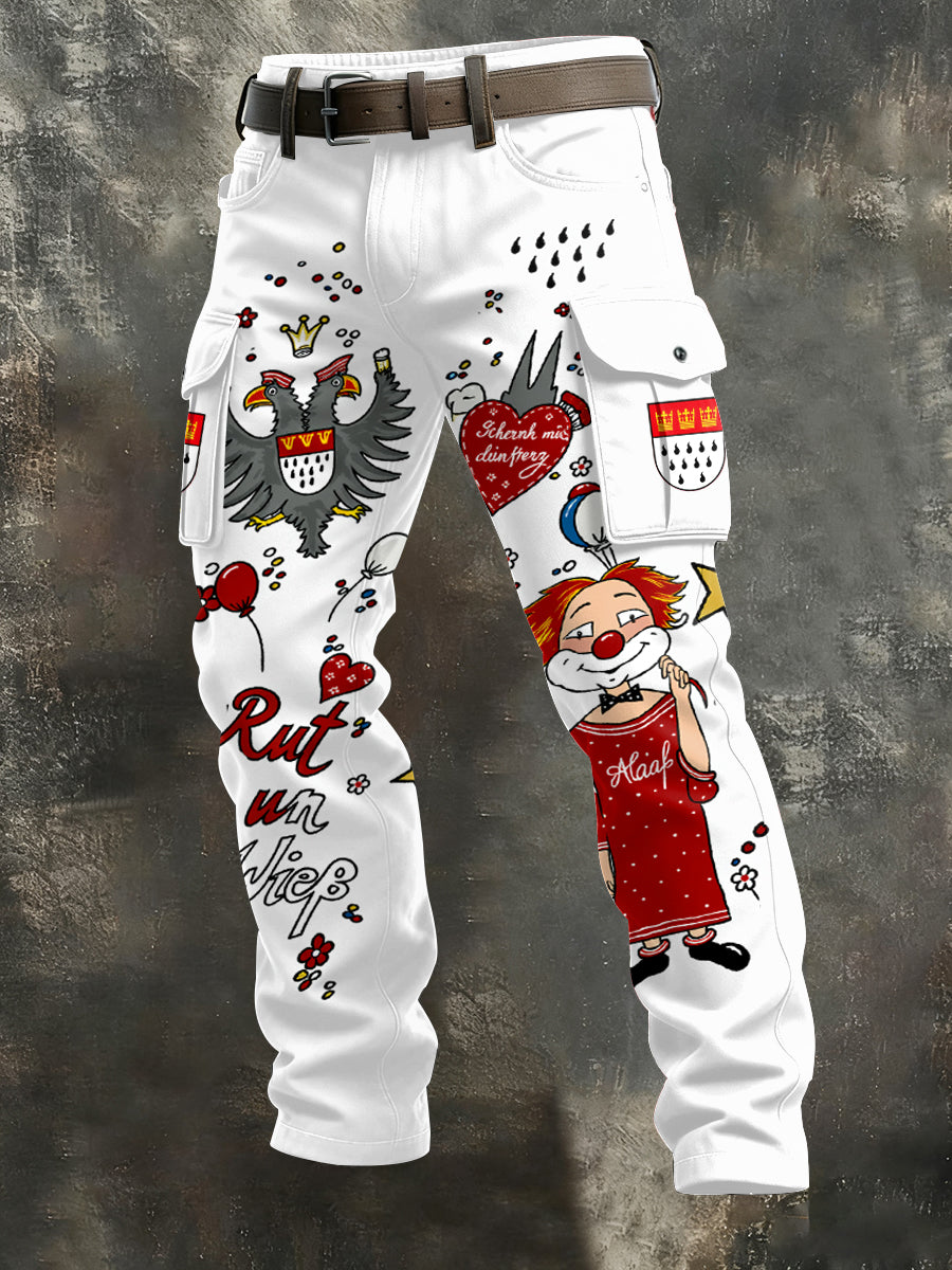 Herren Kölner Karnevals Bedruckte bequeme Hose