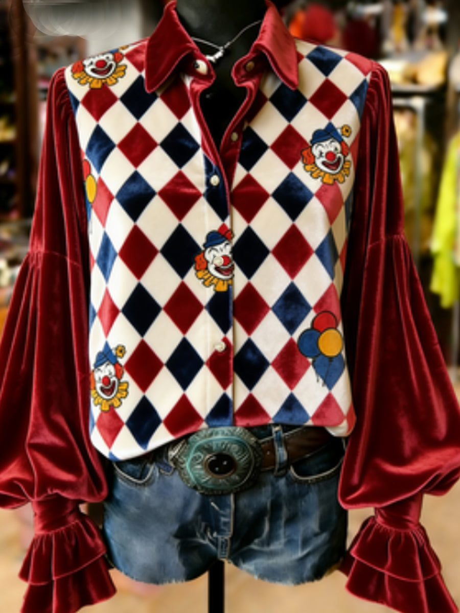 Damen Kölner Karneval bedrucktes lässiges Langarm-Shirt