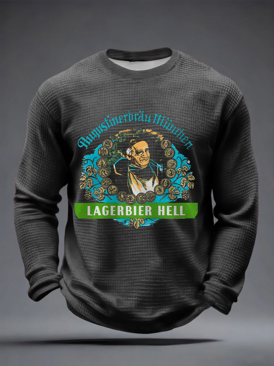 Männer Bier Liebhaber Waffel Langarm T-Shirt