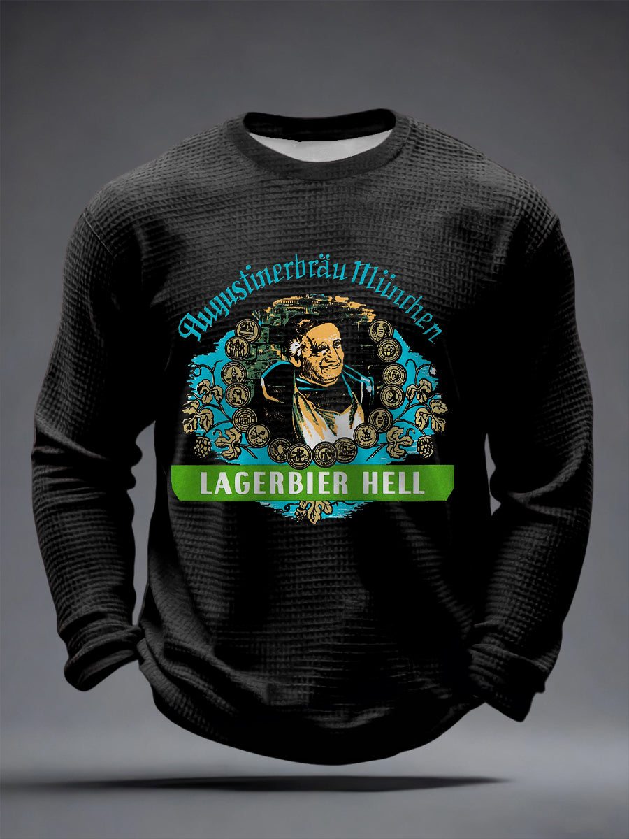 Männer Bier Liebhaber Waffel Langarm T-Shirt