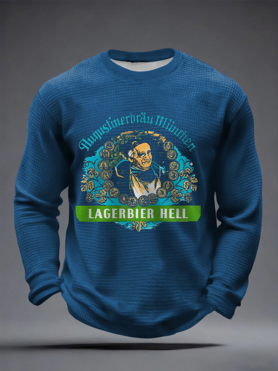 Männer Bier Liebhaber Waffel Langarm T-Shirt