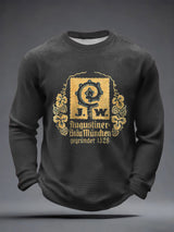 Herren-Bierliebhaber-Waffel-Longsleeve-T-Shirt