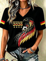 Damen-T-Shirt mit Fußballfan-Print von Deutschland
