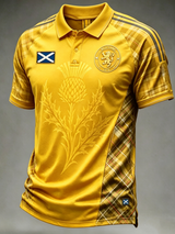 Men's SCOTLAND Printed three buttons shoulder sleeve