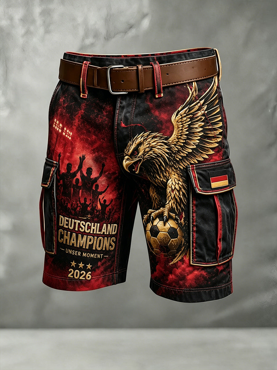 Herren-Freizeithose mit deutschem Fußball-Print