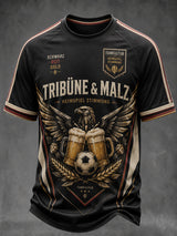 Herren-T-Shirt mit Grafik: Deutscher Fußball und Bier-Grüße
