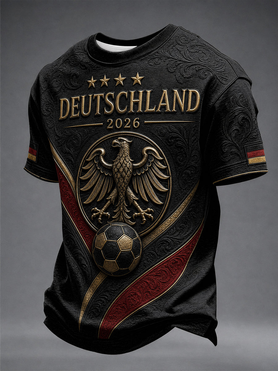 Herren-Fußballfan-T-Shirt mit Deutschland-Print