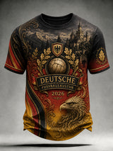 Herren-Vintage-Deutschland-Fußballfan-T-Shirt mit Aufdruck