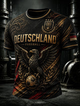 Herren-Vintage-Deutschland-Fußballfan-T-Shirt mit Aufdruck