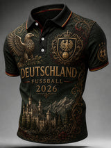 Herren-Vintage-Deutschland-Fußballfan-Shirt mit Aufdruck