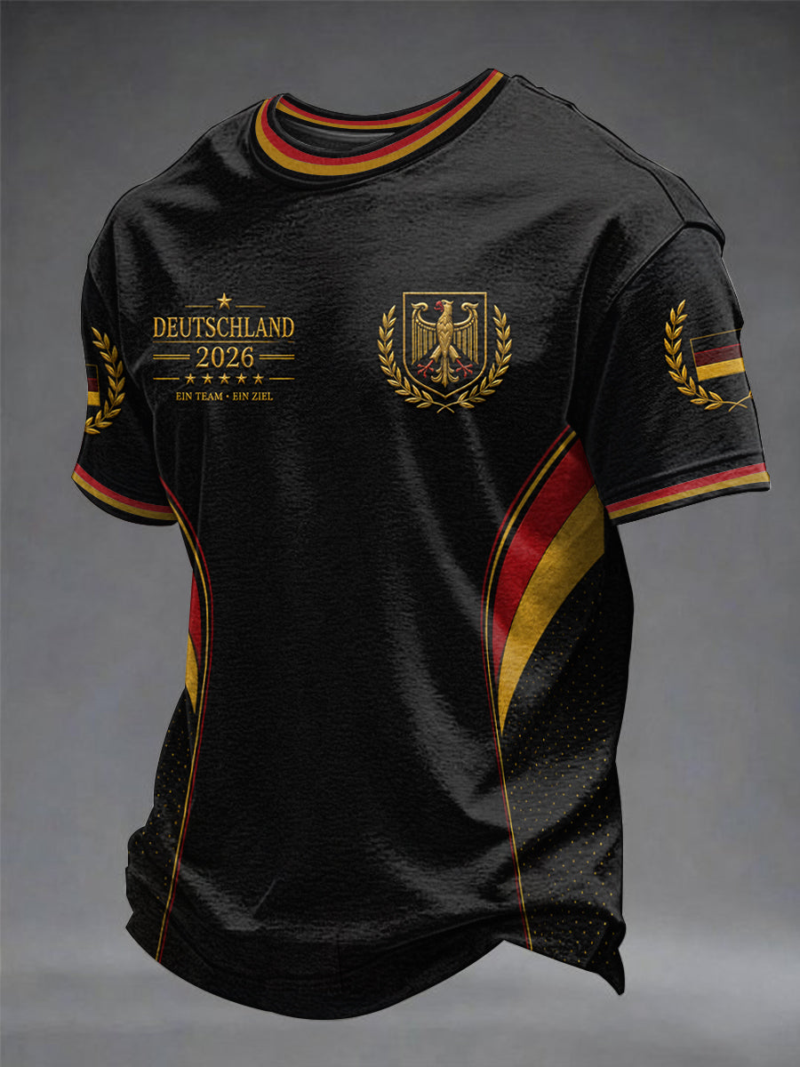 Herren-Deutschland-Fußballfan-T-Shirt mit Grafikdruck