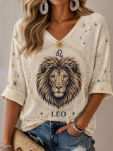 Frauen Leo Horoskop-Themen-Retro-Stil Casual T-Shirt