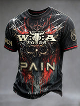 Herren-T-Shirt mit lässigem Rock-Print zum Wacken Open Air Metal Festival 2026