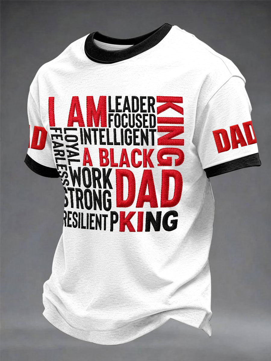 Herren "Ich bin ein schwarzer Vater" Vatertag Spaß lässig bedrucktes T-Shirt