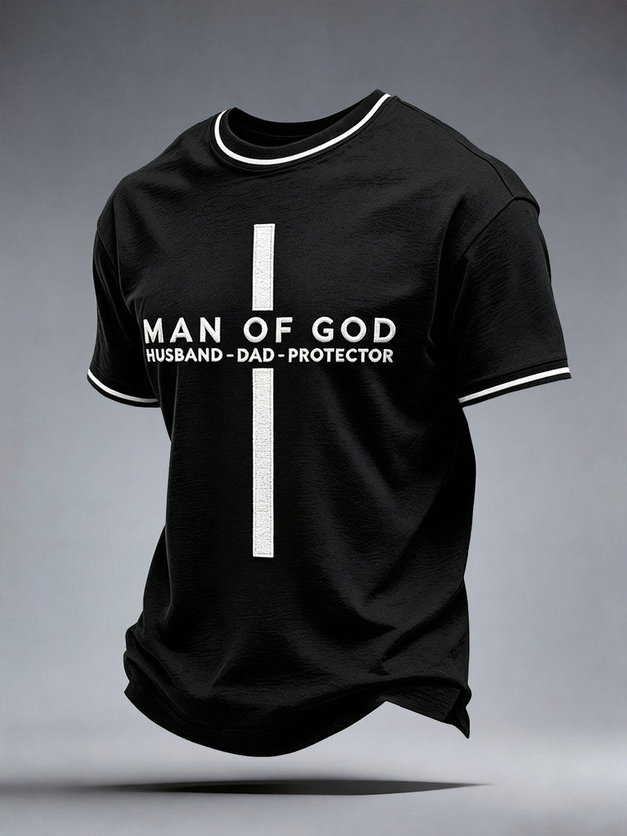 Männer Mann Gottes Ehemann Papa Beschützer T-Shirt