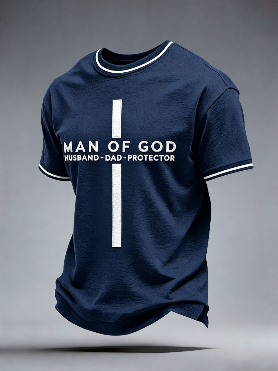 Männer Mann Gottes Ehemann Papa Beschützer T-Shirt