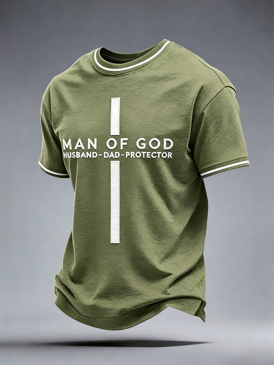 Männer Mann Gottes Ehemann Papa Beschützer T-Shirt
