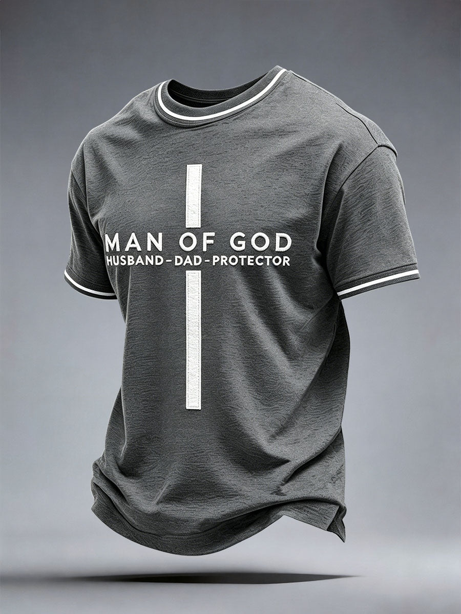 Männer Mann Gottes Ehemann Papa Beschützer T-Shirt