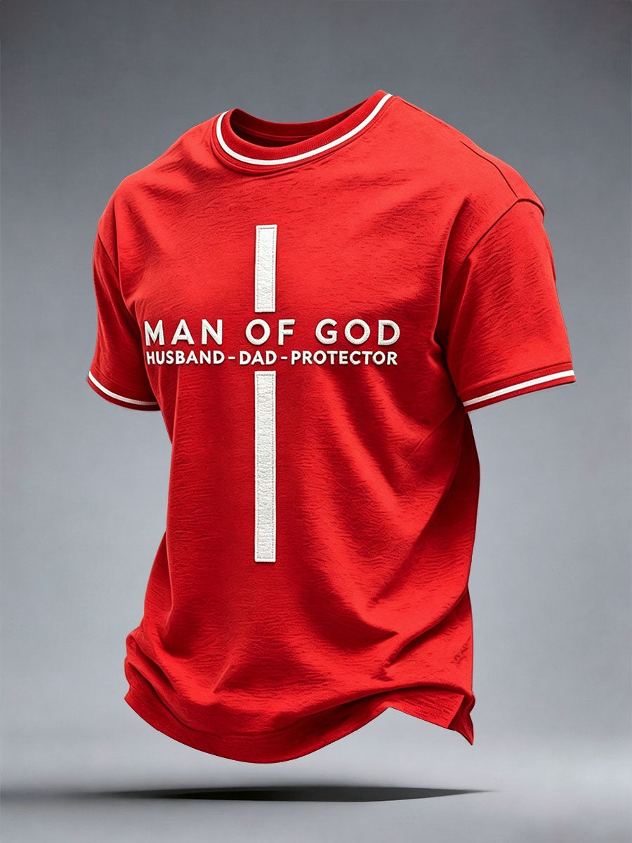 Männer Mann Gottes Ehemann Papa Beschützer T-Shirt