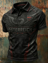Herren-Poloshirt mit Österreich-Print