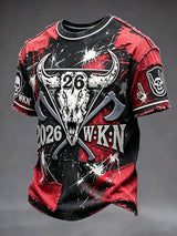 Herren-T-Shirt im Wacken-Metal-Festival-WKN-Punk-Stil mit aufgedrucktem Design – cool und stylisch