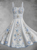 Damen-Oktoberfest-Kleid mit Blumenmotiv