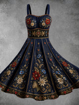 Damen-Oktoberfest-Kleid mit Blumenmotiv