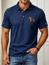 Herren Mode Dackel Business-Stil Bedrucktes Polo-Shirt