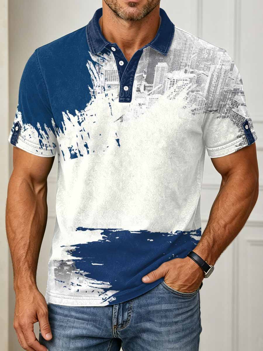 Herrenmode Business-Stil bedrucktes Poloshirt
