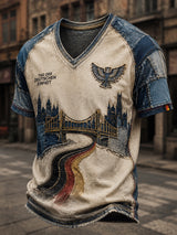 Herren-T-Shirt mit V-Ausschnitt zum Tag der deutschen Einheit