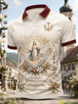 Herren-Poloshirt mit kurzen Ärmeln und grafischem Aufdruck zur Feier des Festes der Himmelfahrt Mariä