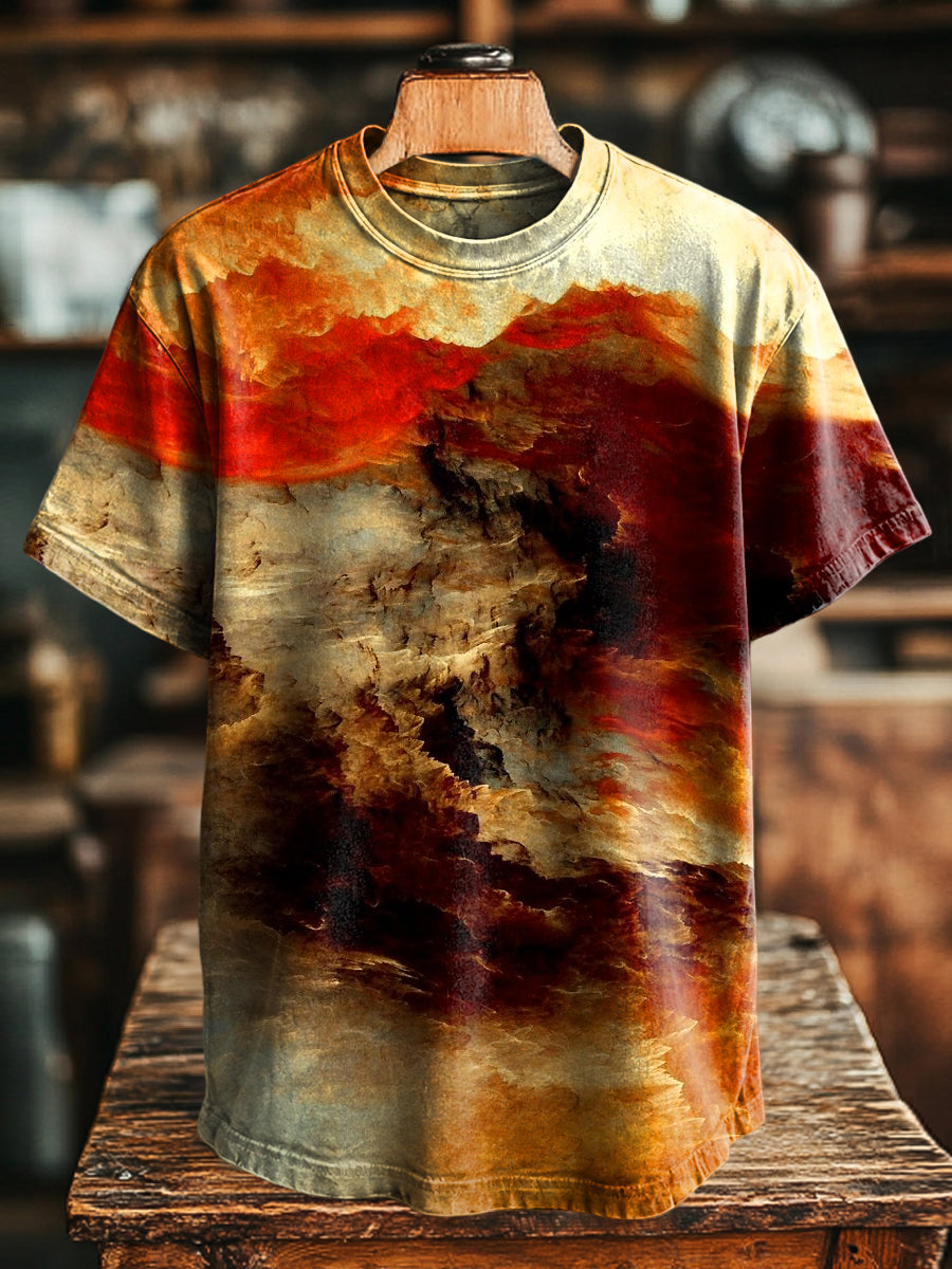 Unisex Abstrakte Kunst Berg Textur Casual T-Shirt