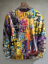 Langärmliges Sweatshirt mit abstraktem Kunstdruck