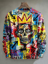 Herren-Artikel mit abstraktem Kunstdruck, lässiges Langarm-Sweatshirt
