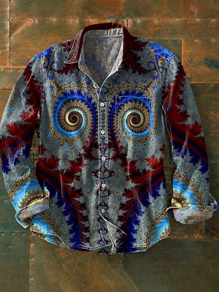 Retro abstraktes Spiral kunst lässiges Hemd