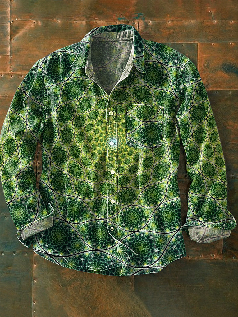 Retro Abstrakte Kunst Spiral Casual Shirt